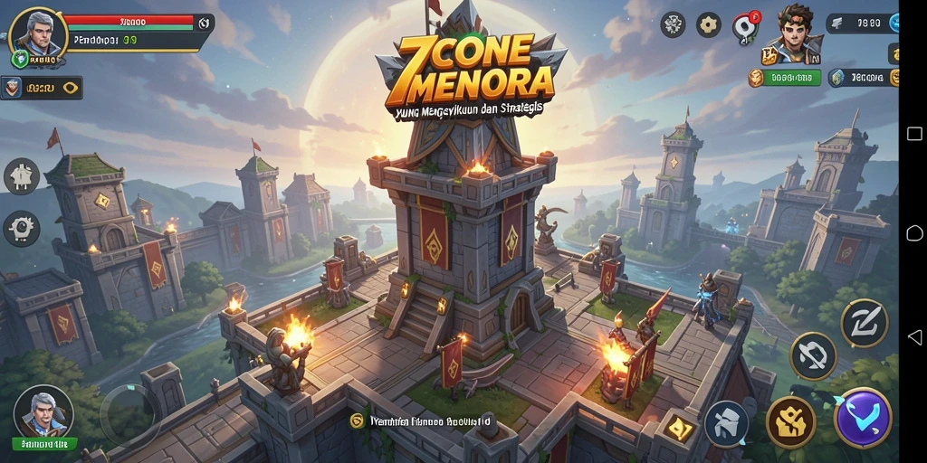 Tampilan screenshot permainan Tower Defense yang intens dan strategis.