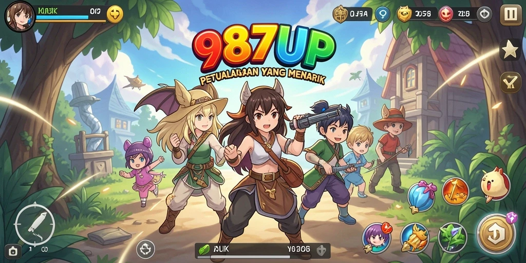 Gameplay menarik dari 987UP dengan karakter anime yang beragam.