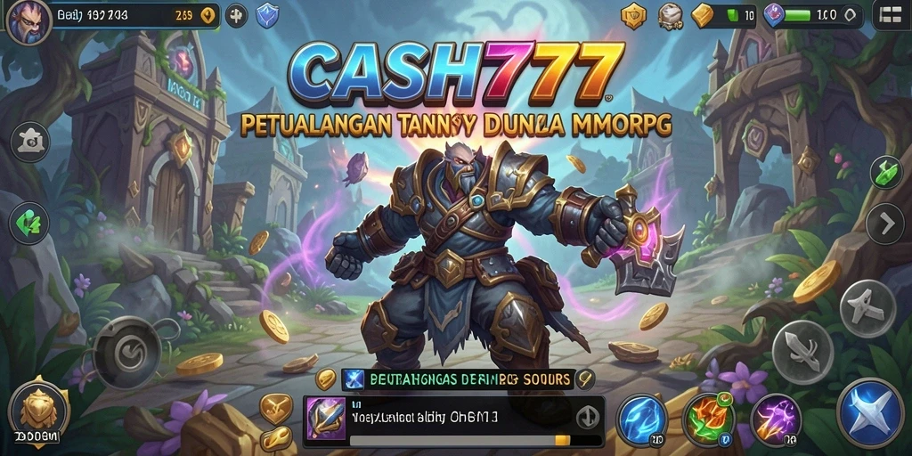Tangkapan layar CASH777 menampilkan aksi seru dalam pertempuran MMORPG.