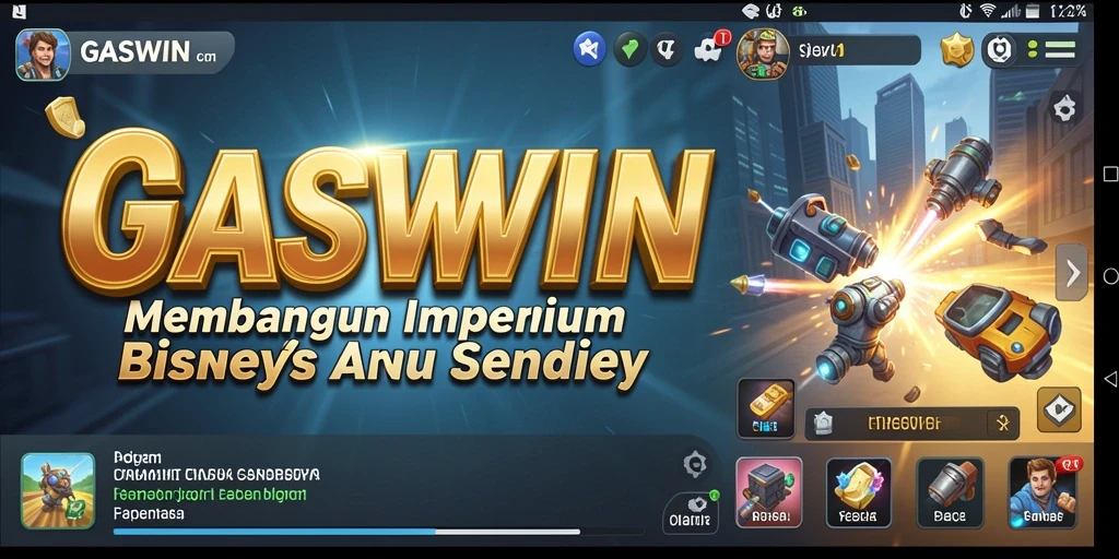 Tampilan screenshot gameplay <strong>GASWIN</strong> menampilkan momen saat membangun bisnis.