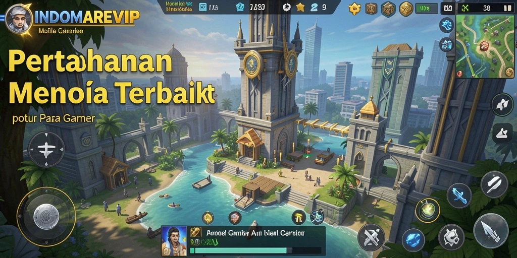Tampilan permainan Tower Defense yang seru dalam INDOMAREVIP.