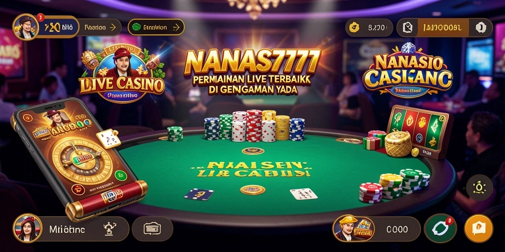 Screenshot gameplay NANAS777 menampilkan suasana Live Casino yang menarik.
