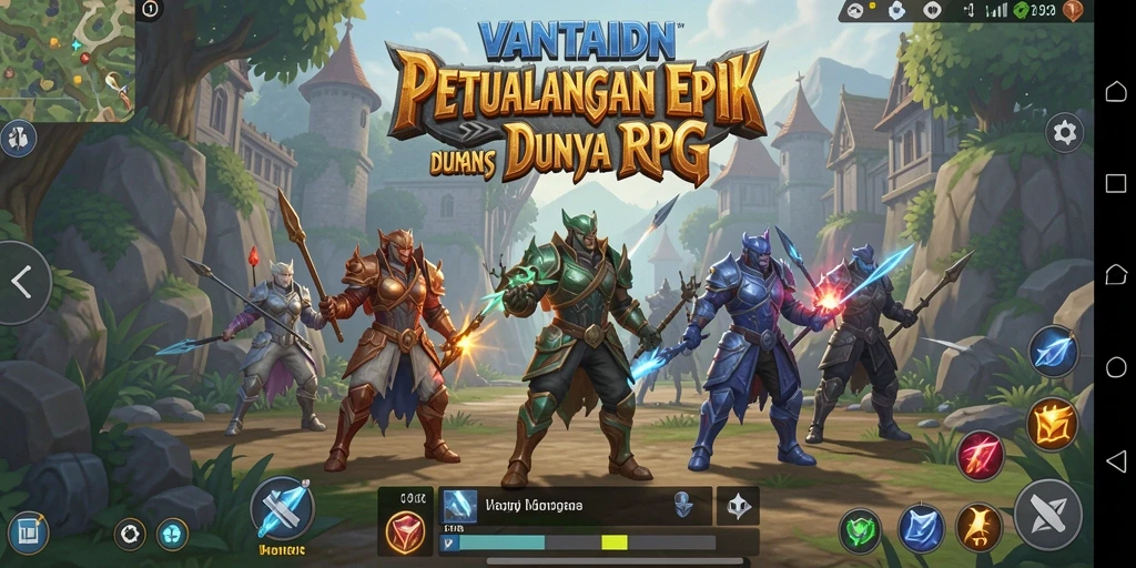 Screenshot VANTAIDN menunjukkan pertarungan seru di dunia RPG yang mendalam.