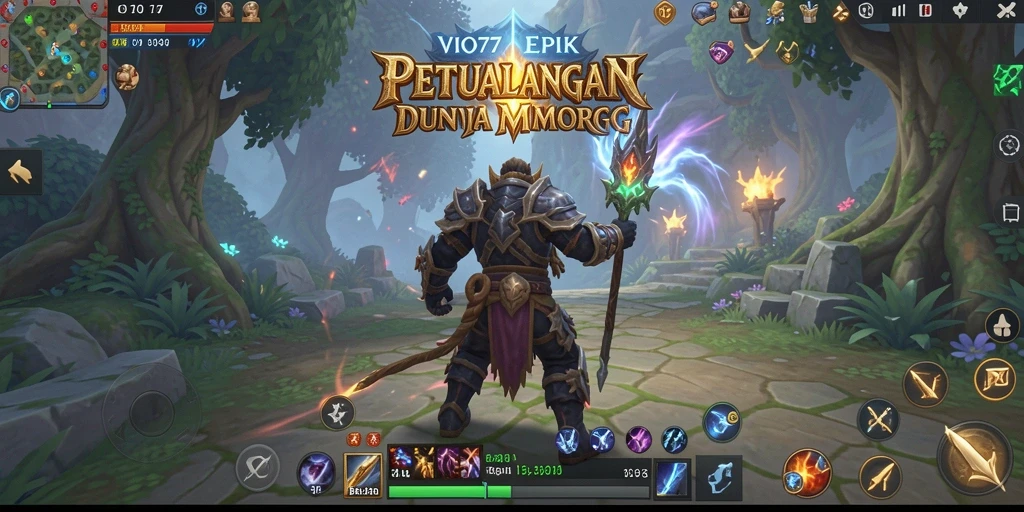 Screenshot VIO77 menunjukkan pertarungan epik dalam dunia MMORPG.